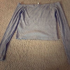 H&M long sleeve grey crop top